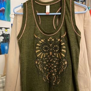 NWOT No Boundaries Olive Green Print Tank